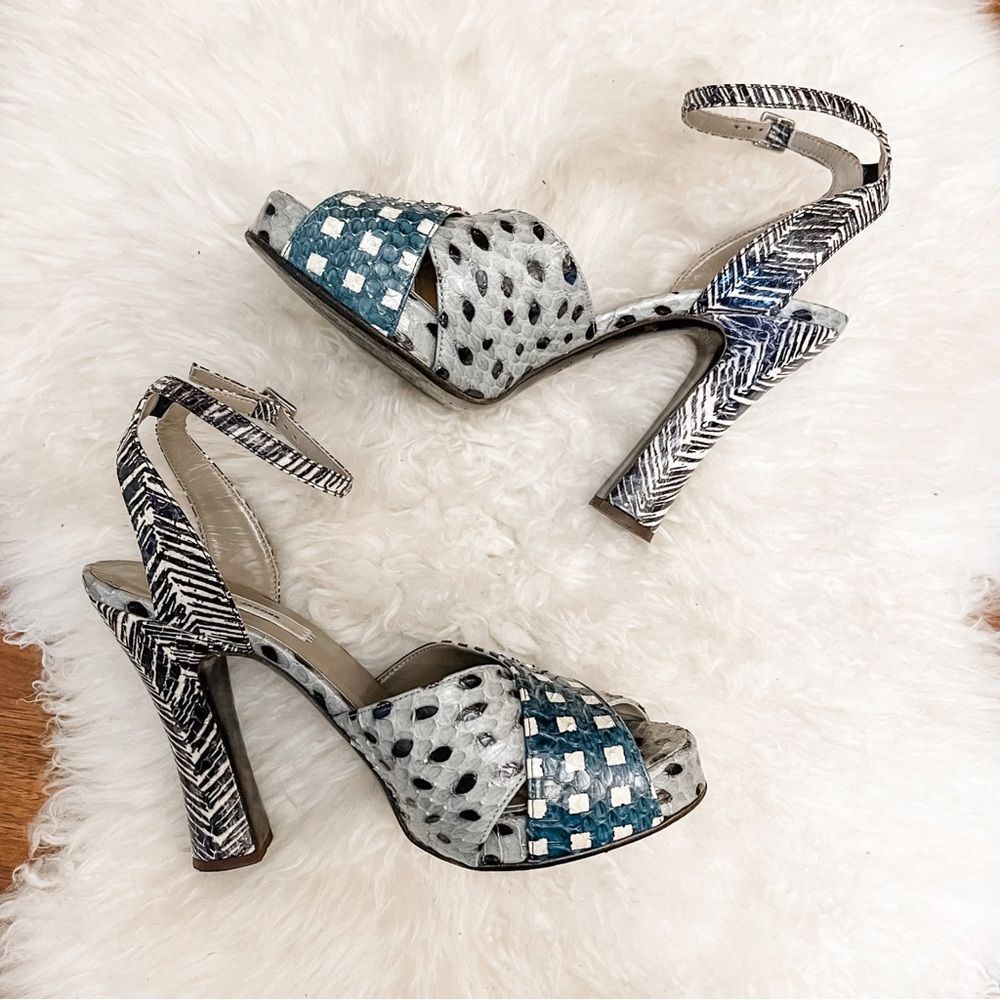 🍋 Marc Jacobs • Women’s Elap Sandals Python Printed w/Ankle Strap Size 36.5 - Picture 3 of 11